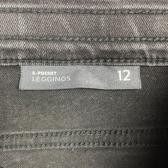 J. Jill 5 Pocket Leggings Jeans‎ Size 12 Gray Faded Black Stretch Denim Mid Rise - Picture 2 of 16
